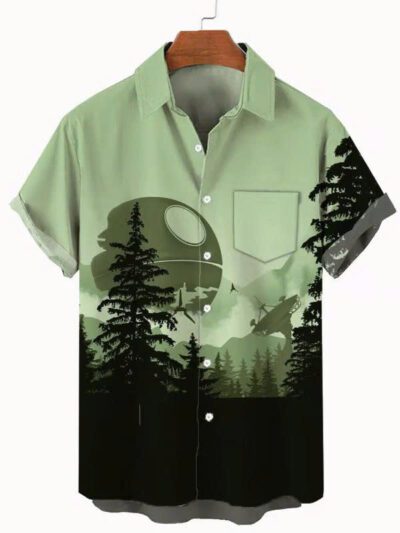 Men's Star Hawaiian Short Sleeve Pocket Shirt