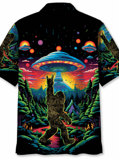 Ailien Bigfoot Hawaiian Shirt