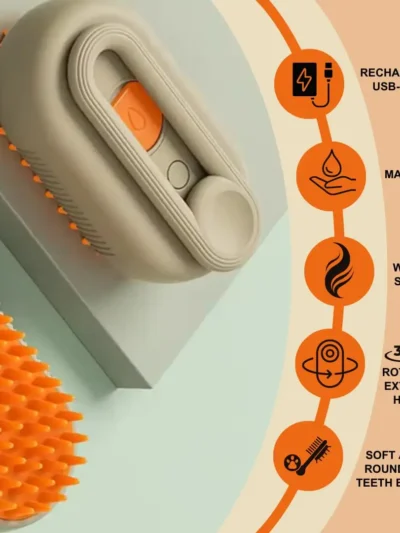 Pet Cleaning Brush Steam Spray
